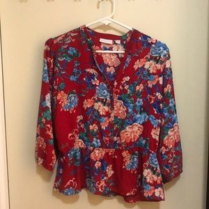 Red flowered shirt from New York and Company